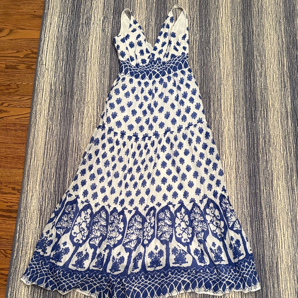J. Crew Blue and White Maxi Dress